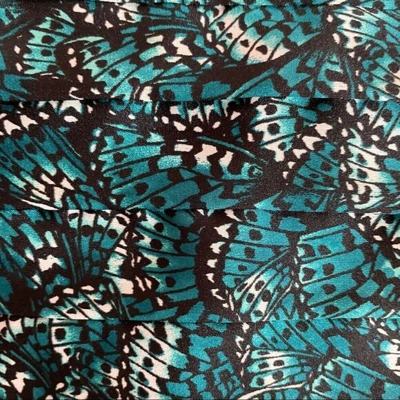 Black house white market Flutter Pleated Bustier teal green butterflies … - Picture 9 of 16
